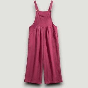 Taohuadao Womens Overall Jumpsuit M Magenta Wide Leg Pleated